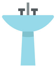 Bathroom sink icon. Hand washing ceramic basin