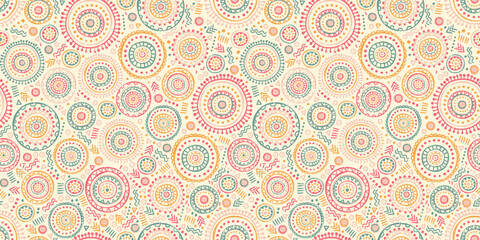 Hand drawn abstract seamless pattern, ethnic background, african style - great for textiles, banners, wallpapers, wrapping - vector design