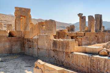 Amazing view of scenic ruins in Persepolis, Iran