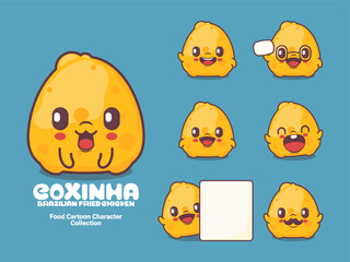 coxinha cartoon character brazilian cuisine vector illustration