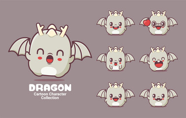 dragon cartoon character animal vector illustration