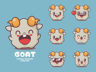 cute goat cartoon character animal vector illustration