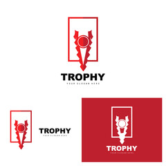 Championship Trophy Logo, Champion Award Winner Trophy Design, Vector Icon Template