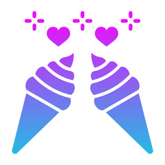 Ice Cream Glyph Gradient Icon