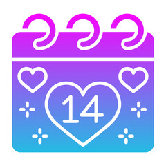 Valentines Day Glyph Gradient Icon