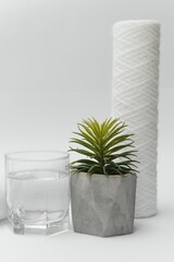 cartridges for water filter on white