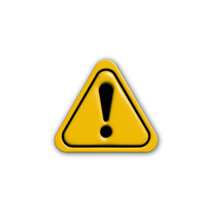 Danger, warning icon sign symbol. 3D Realistic yellow triangle warning sign vector illustration.

