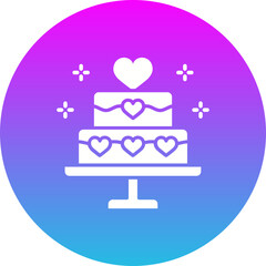 Cake Gradient Circle Glyph Inverted Icon