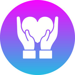 Love Gradient Circle Glyph Inverted Icon