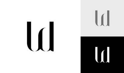 Luxury letter WD initial monogram logo design vector