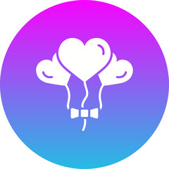 Balloons Gradient Circle Glyph Inverted Icon