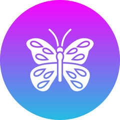 Butterfly Gradient Circle Glyph Inverted Icon