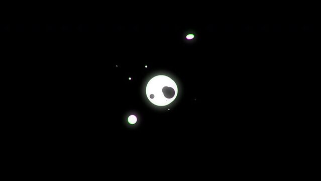 Abstract black and white circles moving rhytmically 
