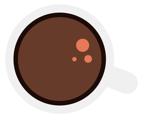 Coffee cup icon. Hot drink top view