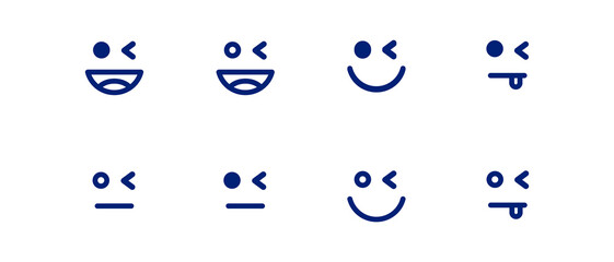 Wink emoji vector icon on white background. Happy and smiley icon in flat design - stock vector.