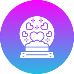 Snow Globe Gradient Circle Glyph Inverted Icon