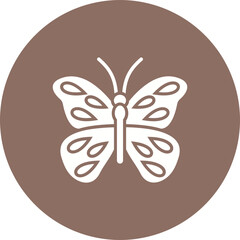 Butterfly Multicolor Circle Glyph Inverted Icon