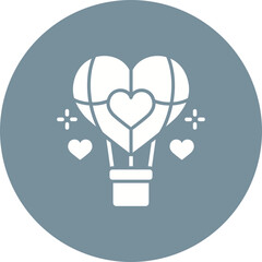 Hot Air Balloon Multicolor Circle Glyph Inverted Icon