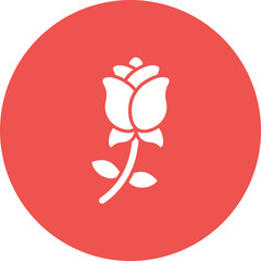 Rose Multicolor Circle Glyph Inverted Icon