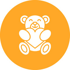 Bear Multicolor Circle Glyph Inverted Icon