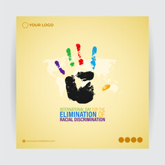 Vector illustration for International elimination day of Racial discrimination - obrazy, fototapety, plakaty
