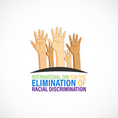 Vector illustration for International elimination day of Racial discrimination - obrazy, fototapety, plakaty
