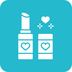 Lipstick Multicolor Round Corner Glyph Inverted Icon