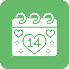 Valentines Day Multicolor Round Corner Glyph Inverted Icon