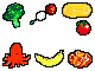 お弁当の具のドット絵