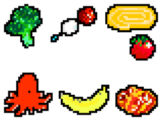 お弁当の具のドット絵
