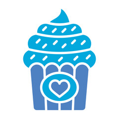 Cupcake Glyph Two Color Icon