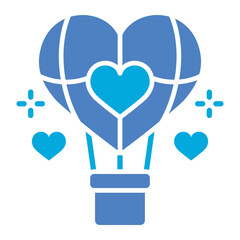 Hot Air Balloon Glyph Two Color Icon