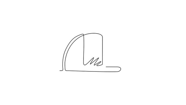 Animated self drawing of single continuous line draw gaul (gaelic) warrior helmet. Warrior symbol icon. Element for emblem, sticker, badge, label, icon. Full length one line animation illustration
