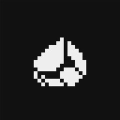 Fototapeta premium Precious stone pixel art icon. Isolated vector illustration. Game assets 1-bit sprite. Design stickers, logo, mobile app.