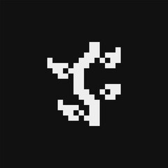 Plant emoji pixel art icon. Isolated vector illustration. Game assets 8-bit sprite. Design for stickers,  print, web, prints, t-shirt, stickers, logo, mobile app. 