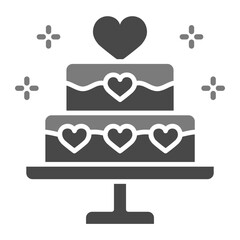 Cake Greyscale Glyph Icon