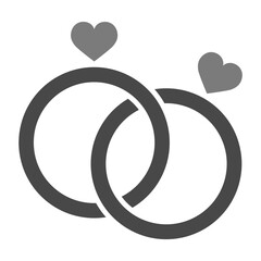 Engagement Ring Greyscale Glyph Icon