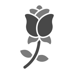 Rose Greyscale Glyph Icon