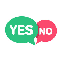 Speech Bubbles with Yes and No Vector Icon Illustration