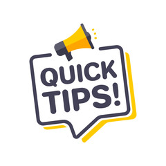 Quick Tips Megaphone Marketing Advert Label