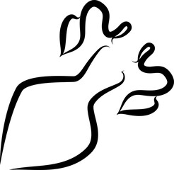 Marine life logo collection. Sketchy seafood - squid. Black outline. symbols, logo.