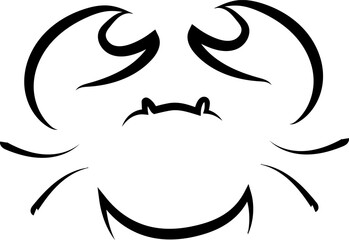 Marine life logo collection. Sketchy seafood -  crab,. Black outline. symbols, logo.
