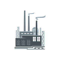 Obraz premium Factory icon, industrial plant monochrome symbol or sign. Refinery industrial building, manufacturing, heavy industry monochrome vector symbol or minimal icon with factory or plant pipeline, chimney