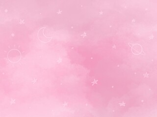 Aesthetic and Beautiful Watercolor Background Illustration