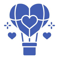 Hot Air Balloon Multicolor Glyph Icon