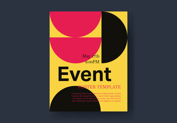 Yellow and Pink Bold Design Poster Template