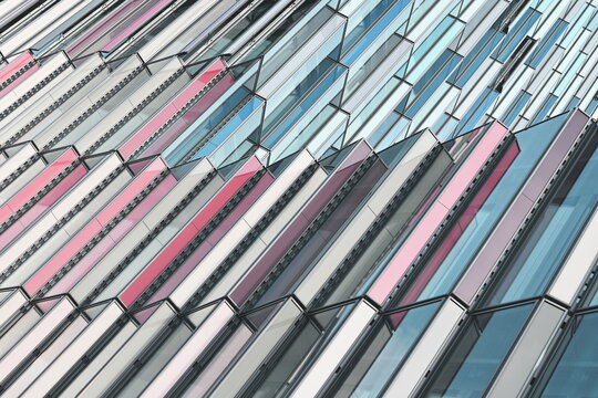 Abstract colorful glass facade