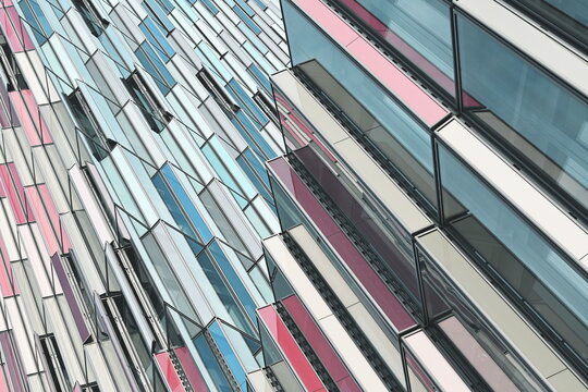 Abstract colorful glass facade