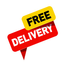 Free delivery tag - vector icon isolated on white background