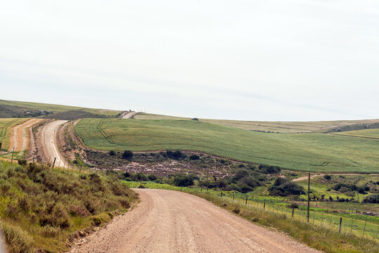 Road landscape on the road from Bredasdorp to Malagas
